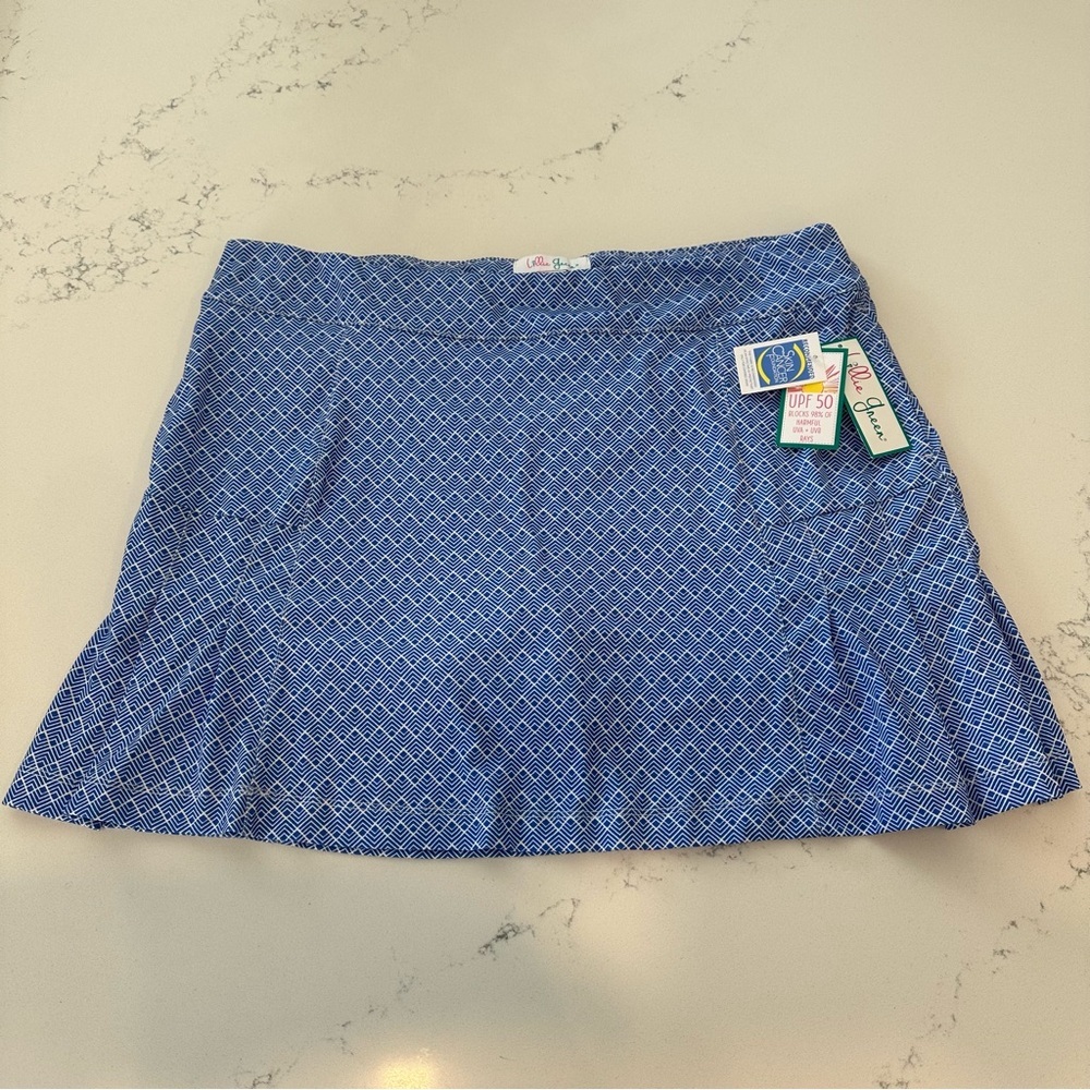 **NWT** Lillie Green Blue Patterned Golf Skirt